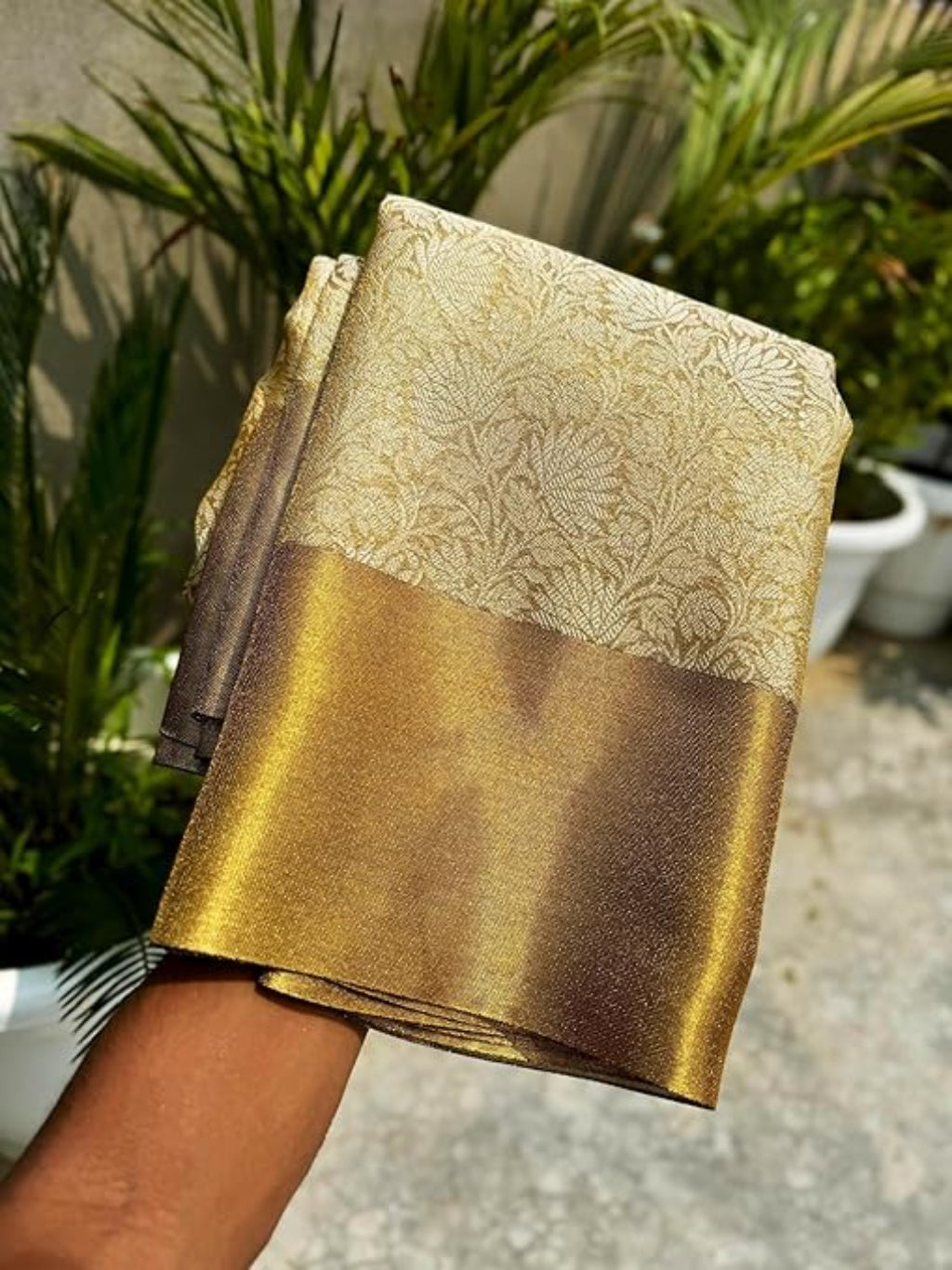 Women Nita Ambani Saree Gold | Banarasi Tissue Silk Saree