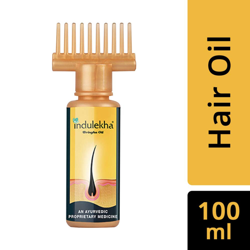 Indulekha Bringha Oil 100ml + Bringha Shampoo 340ml Combo Pack Reduce Hairfall with 9 Full Bringha Plant Extracts