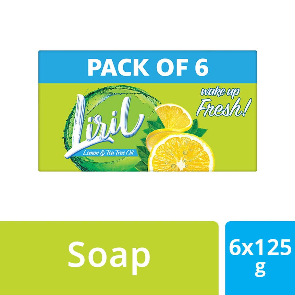 Liril Lemon & Tea Tree Oil Soap, 125 g (Pack of 6)