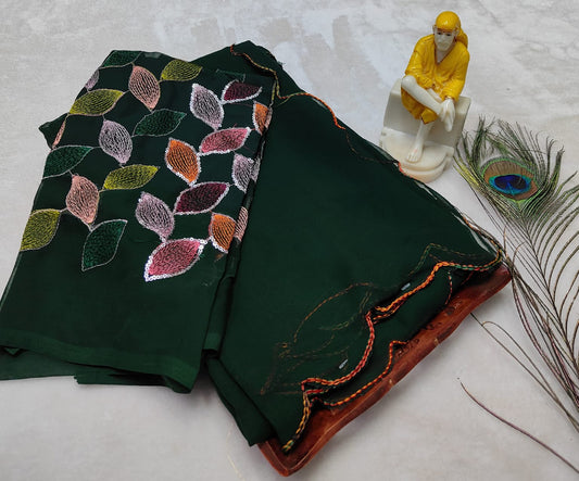 Fancy Saree With Work Blouse