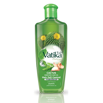 Vatika Naturals Cactus Hair Oil 300ml | Cactus, Ghergir, Ginger & Vitamins A, E, F | For Weak & Falling Hair | No Parabens, Sulphates or Silicones (300 ML)