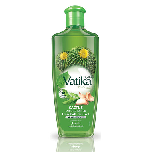 Vatika Naturals Cactus Hair Oil 300ml | Cactus, Ghergir, Ginger & Vitamins A, E, F | For Weak & Falling Hair | No Parabens, Sulphates or Silicones (300 ML)